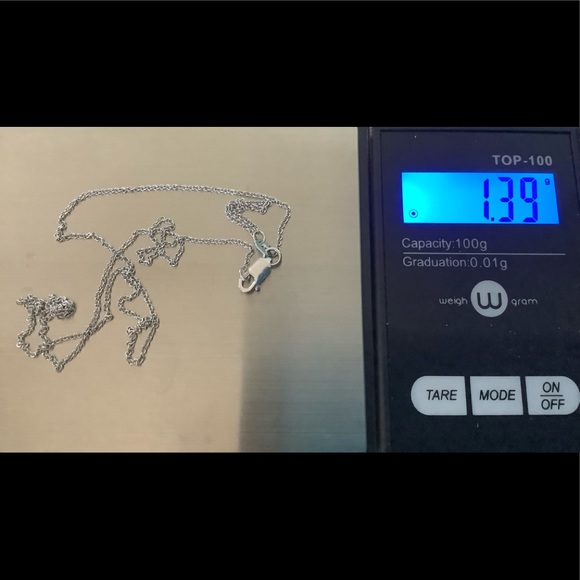 New Without Tag, 14 Karat White Gold 18.5” Chain - Picture 6 of 6